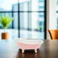 Bathtub Shaped Flower Pot Pink Ceramic 1Set 6.3x3.5x2.8in
