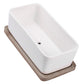 Ceramic Oblong Flower Pot White 1 Set 6.7X3.3In