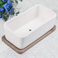 Ceramic Oblong Flower Pot White 1 Set 6.7X3.3In
