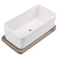 Ceramic Oblong Flower Pot White 1 Set 6.7X3.3In