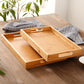 Serving Tray with Handles, Rectangular Bamboo Breakfast Food Tray Wooden Trays ,Natural Wood Tea Coffee Tray Decorative Serving Platter for Eating, Storing, Used in Bedroom, Kitchen,Outdoors Off-White