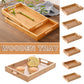 Serving Tray with Handles, Rectangular Bamboo Breakfast Food Tray Wooden Trays ,Natural Wood Tea Coffee Tray Decorative Serving Platter for Eating, Storing, Used in Bedroom, Kitchen,Outdoors Off-White