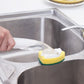 Dish Soap Dispenser Brush, Detachable Handle Scrub Wand with Reusable Sponge for Pots Pans and Kitchen Cleaning, 28 cm
