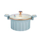 8 L Vacuum Pressure Cooking Pot with Lid, Multifunctional Iron Soup Pot for Boiling, Stewing, 38.5 x 26 x 14 cm, Blue
