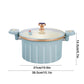 8 L Vacuum Pressure Cooking Pot with Lid, Multifunctional Iron Soup Pot for Boiling, Stewing, 38.5 x 26 x 14 cm, Blue