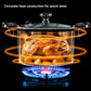 8 L Vacuum Pressure Cooking Pot with Lid, Multifunctional Iron Soup Pot for Boiling, Stewing, 38.5 x 26 x 14 cm, Blue