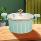 8 L Vacuum Pressure Cooking Pot with Lid, Multifunctional Iron Soup Pot for Boiling, Stewing, 38.5 x 26 x 14 cm, Blue