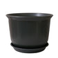 Plastic Plant Pot with Drainage Holes and Saucer, Nursery Planter for Indoor Plants, 21.2 x 13 cm, Grey