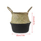 Seagrass Wicker Folding Storage Basket, Handmade Decorative Plant Pot Basket for Home Decor, 25.9 x 32 cm