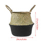 Seagrass Wicker Folding Storage Basket, Handmade Decorative Plant Pot Basket for Home Decor, 25.9 x 32 cm