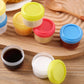 7 Pieces 60 mL Plastic Food Containers with Screw Lids, Stackable Freezer Safe Portion Pots for Snacks, Assorted Colours