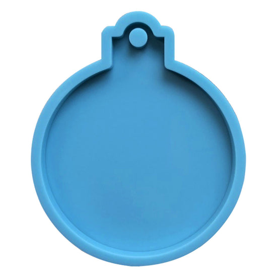 Christmas Ornaments Resin Molds, 1 Pcs Round Resin Ornaments Molds, Epoxy Pendant Casting Molds, Silicone Resin Molds for DIY Crafts Making Holiday Xmas Home Decor, 2.7 Inches blue