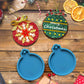 Christmas Ornaments Resin Molds, 1 Pcs Round Resin Ornaments Molds, Epoxy Pendant Casting Molds, Silicone Resin Molds for DIY Crafts Making Holiday Xmas Home Decor, 2.7 Inches blue
