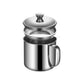 Stainless Steel Cooking Oil Container with Strainer, Grease Storage Pot with Lid for Kitchen, Easy Grip, 1000 ml