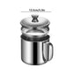 Stainless Steel Cooking Oil Container with Strainer, Grease Storage Pot with Lid for Kitchen, Easy Grip, 1000 ml