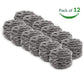 12 Pack Stainless Steel Scourers,Steel Scourers,Metal Wire Sponge Scouring Pads,Steel Wool Scrubber Pad Used For Dishes, Pots, Pans, And Ovens. Easy Scouring For Tough Kitchen Cleaning 12PCS