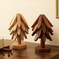 2 Pack Wooden Christmas Tree Trivets, Heat-Resistant Pot and Pan Coasters for Dining Table and Kitchen, Brown