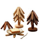 2 Pack Wooden Christmas Tree Trivets, Heat-Resistant Pot and Pan Coasters for Dining Table and Kitchen, Brown