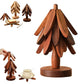 2 Pack Wooden Christmas Tree Trivets, Heat-Resistant Pot and Pan Coasters for Dining Table and Kitchen, Brown