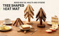 2 Pack Wooden Christmas Tree Trivets, Heat-Resistant Pot and Pan Coasters for Dining Table and Kitchen, Brown