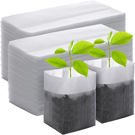Mixed Size Non-Woven Grow Bag Set, Breathable Plant Nursery Pots for Seeds, Herbs, Vegetables and Cuttings, White