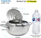 Stainless Steel Deep Fryer Pot with Basket for Tempura, Chips and Fried Foods, Suitable for Induction and Gas Cooktops, 20 cm, Silver