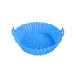 Air Fryer Silicone Liners, Air Fryer Silicone Baking Tray, Mini Air Fryer Tray, Round Small Air Fryer Liners, Silicone Reusable Airfryer Liners Accessories, Fryer Pot Baking Pan Blue