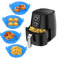 Air Fryer Silicone Liners, Air Fryer Silicone Baking Tray, Mini Air Fryer Tray, Round Small Air Fryer Liners, Silicone Reusable Airfryer Liners Accessories, Fryer Pot Baking Pan Blue