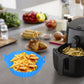 Air Fryer Silicone Liners, Air Fryer Silicone Baking Tray, Mini Air Fryer Tray, Round Small Air Fryer Liners, Silicone Reusable Airfryer Liners Accessories, Fryer Pot Baking Pan Blue