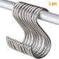 Stainless Steel S Hooks,Heavy Duty Hanging Hooks for Kitchen, Closet & Garage - Multi-Purpose Utility Hooks for Pots, Pans, Clothes, Towels & Organizers,Rust-Resistant,Space Saving Hangers Silver