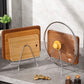 Stainless Steel Cutting Board Rack, Chopping Board Stand Holder, Kitchen Countertop Pots Pan Lids Stand, Drying Rack Organizer, Kitchen Storage Rack, Countertop and Cabinet Coolings Rack Silver
