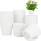 Pots for Plants, 8 Pack 4.8 inch Plastic Planters with Multiple Drainage Holes and Trays - Plant Pots for All Home Garden Flowers Succulents (White) 4.8inch-White
