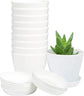 Pots for Plants, 8 Pack 4 inch Plastic Planters with Multiple Drainage Holes and Trays - Plant Pots for All Home Garden Flowers Succulents (White) 4.8inch-White