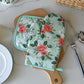 4 Pack Oven Mitts and Pot Holders Set, Heat Resistant Fabric Bake Pot Holders Gloves, Yellow Floral