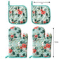 4 Pack Oven Mitts and Pot Holders Set, Heat Resistant Fabric Bake Pot Holders Gloves, Yellow Floral