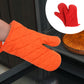 2 Pieces Oven Mitts and Grill Gloves, Non-Slip Cooking Gloves for Baking, Grilling and Everyday Kitchen Use, Red