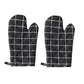2 Pieces Oven Mitts and Grill Gloves, Non-Slip Cooking Gloves for Baking, Grilling and Everyday Kitchen Use, Black