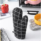 2 Pieces Oven Mitts and Grill Gloves, Non-Slip Cooking Gloves for Baking, Grilling and Everyday Kitchen Use, Black