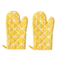2 Pieces Oven Mitts and Grill Gloves, Non-Slip Cooking Gloves for Baking, Grilling and Everyday Kitchen Use, Yellow