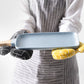 2 Pieces Oven Mitts and Grill Gloves, Non-Slip Cooking Gloves for Baking, Grilling and Everyday Kitchen Use, Yellow