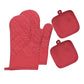4 Pcs Oven Mitts and Pot Holders, Oven Glove High Heat Resistant 500 Degree, Long Oven Mitts with Recycled Cotton Infill and Silicone Non-Slip Surface for Baking, Kitchen, Cooking 11.8×6.7 in Black