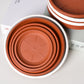 6 Pack Plant Saucer Tray 3.6 inch, Heavy Duty Plastic Pot Plant Drip Trays Saucers for Indoors Outdoor, Plant Water Tray for Planters 4" Brown