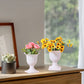 White Urn Planter Flower Pots, Classic Plastic Tall Planter, Wedding Party Porch Front Door Decorative 2 Pack A