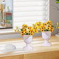 White Urn Planter Flower Pots, Classic Plastic Tall Planter, Wedding Party Porch Front Door Decorative 2 Pack A