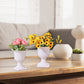 White Urn Planter Flower Pots, Classic Plastic Tall Planter, Wedding Party Porch Front Door Decorative 2 Pack A