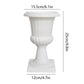 White Urn Planter Flower Pots, Classic Plastic Tall Planter, Wedding Party Porch Front Door Decorative 2 Pack B
