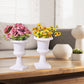 White Urn Planter Flower Pots, Classic Plastic Tall Planter, Wedding Party Porch Front Door Decorative 2 Pack B