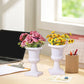 White Urn Planter Flower Pots, Classic Plastic Tall Planter, Wedding Party Porch Front Door Decorative 2 Pack B