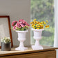 White Urn Planter Flower Pots, Classic Plastic Tall Planter, Wedding Party Porch Front Door Decorative 2 Pack B