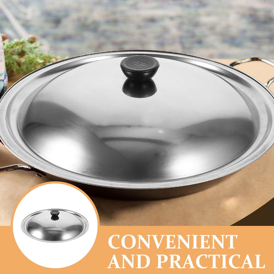 Stainless Steel Pot Lid for Kitchen Easy Clean Universal Pan Cover with Sturdy Handle 11.8 Inches Silver